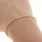 2.5mm Cable mesh chain - fine Gold plated x1m