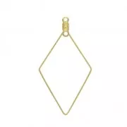 Base for diamond earrings with 2 loops 23x46 mm Fine Gold plated x2