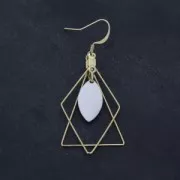 Base for diamond earrings with 2 loops 23x46 mm Fine Gold plated x2