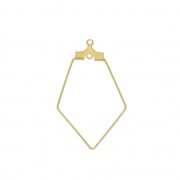 Base for pentagon earrings with 2 loops 22x36 mm Gold Tone x2|raw }}