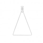 Base for triangular earrings with 2 loops 25x40 mm Fine silver plating x2|raw }}