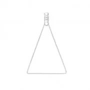 Base for triangular earrings with 2 loops 25x40 mm Fine silver plating x2