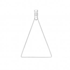 Base for triangular earrings with 2 loops 25x40 mm Fine silver plating x2