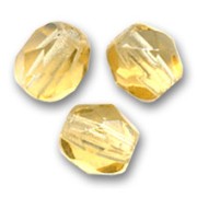 Fire Polished faceted round beads 4mm Light Topaz  x50|raw }}