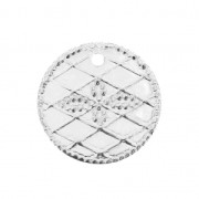 13 mm charms with a cross pattern - Fine silver plating x6