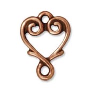 Heart spacer 13x9mm Copper tone x1|raw }}