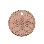 13 mm charms with a cross pattern - Rose Gold Tone x6