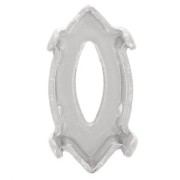 PureCrystal Navette cabochon setting 10x5mm Rhodié