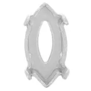 PureCrystal Navette cabochon setting 10x5mm Rhodié