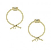 Round earstuds with a loop to decorate 22 mm Gold Tone x2|raw }}