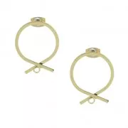 Round earstuds with a loop to decorate 22 mm Gold Tone x2