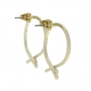 Round earstuds with a loop to decorate 22 mm Gold Tone x2