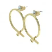 Round earstuds with a loop to decorate 22 mm Gold Tone x2