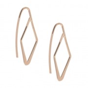 Large metal earwires 26 mm Rose Gold Tone x2