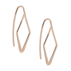 Large metal earwires 26 mm Rose Gold Tone x2