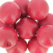 Wooden round beads 15mm Red x5|raw }}