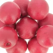 Wooden round beads 15mm Red x5