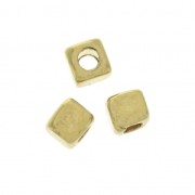 Cubes beads 3 mm fine Gold plated x10|raw }}