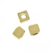 Cubes beads 3 mm fine Gold plated x10