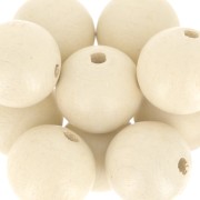 Wooden round beads 15mm Naturel x5|raw }}
