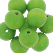 Wooden round bead 20mm Green x5|raw }}