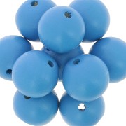Wooden round bead 20mm Turquoise x5