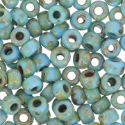 Miyuki Seed beads 6/0 4514 - Opaque Turquoise Blue Picasso x8g|raw }}
