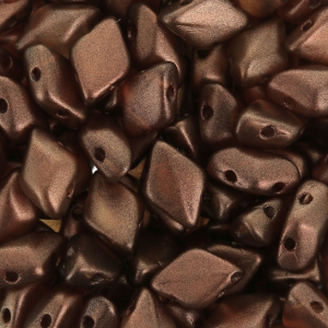 Czech Glass beads Gemduo 2 holes 8x5 mm Halo Tangerine x10g