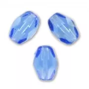 Faceted olive-shaped beads, 6x4 mm - Sapphire x25