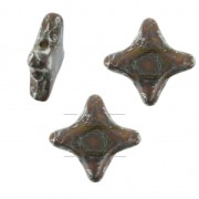 Star Beads glass beads by Perles & Co 11x11 mm Op Yellow Silver Picasso x30|raw }}