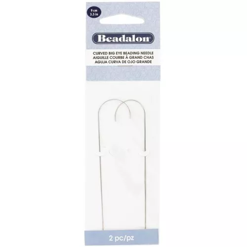 Flexible curved needle, large eye -Spare needles for bead mill x2