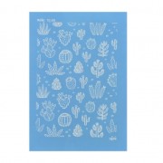 Silk Screen Moiko for polymer clay 74x105 mm - Cactus pattern 10.49 x1