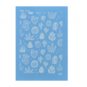 Silk Screen Moiko for polymer clay 74x105 mm - Cactus pattern 10.49 x1