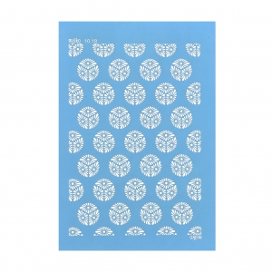 Silk Screen Moiko for polymer clay 74x105 mm - 3D ball and Floral pattern 10.18 x1