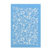 Silk Screen Moiko for polymer clay 74x105 mm - Owls pattern 10.40 x1