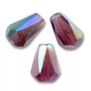 Fire Polished faceted pear-shaped beads 7x5mm Amethyst AB