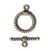 Spiral shaped toggle clasp 16mm Bronze tone x1