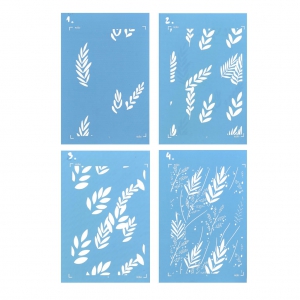 4 stackable Moiko Silk Screensfor polymer clay 74x105 mm - Leaves pattern x1
