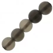 Smoked Quartz 4 mm beads - frosted effect x20