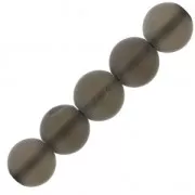 Smoked Quartz 6 mm beads - frosted effect x15