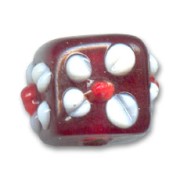 Cube Flower motif 15mm Siam x1