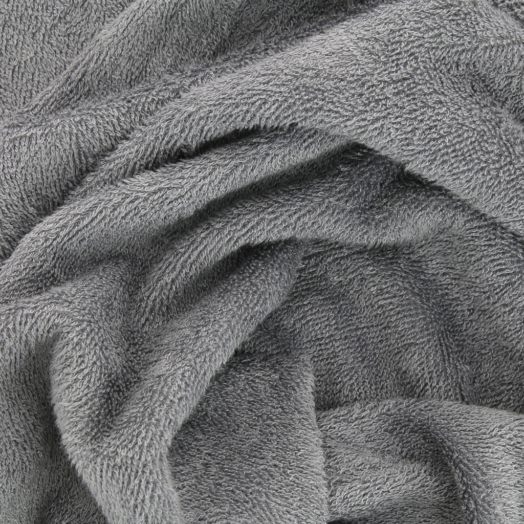 OekoTex Bamboo viscose terry fabric Grey x20cm Perles & Co