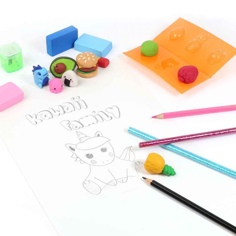 Patagom Eraser clay Make DIY erasers 6 loaves Unicorn x1 Perles & Co