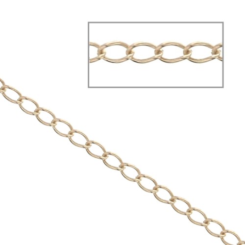 Rose Gold Filled Rombo mesh chain 1.1 mm x 1 m