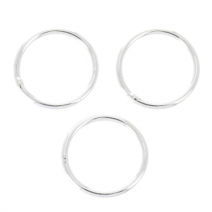 12x1 mm 925 Sterling Silver closed Jump rings x4