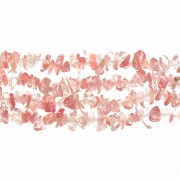 Strawberry imitation Quartz Chip beads 8 - 11 mm x85cm