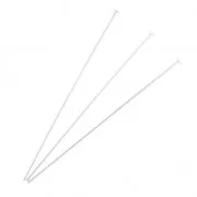 925 Sterling Silver head pins 50x0.6 mm x10