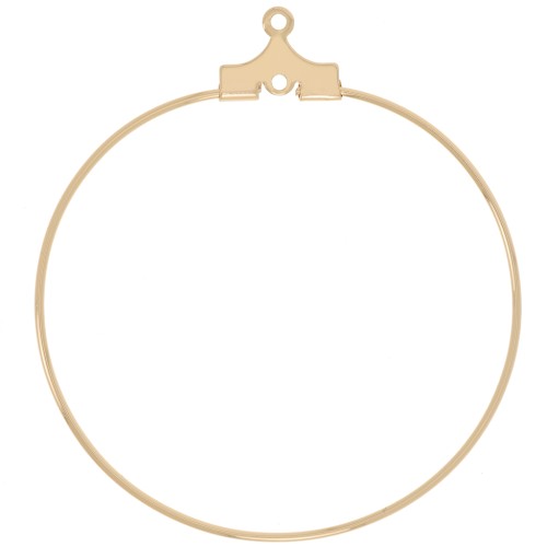 Base for earring hoops to decorate 35 mm fine Gold plated x2