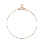 Base for earring hoops to decorate 35 mm - with one hole - Rose Gold Tone x2