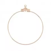 Base for earring hoops to decorate 35 mm - with one hole - Rose Gold Tone x2